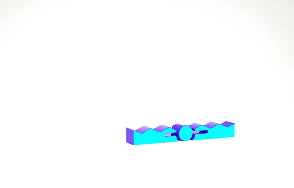 Tyrkysová ikona lovu pastí izolovaná na bílém pozadí. Minimalismus. 3D ilustrace 3D vykreslení — Stock fotografie