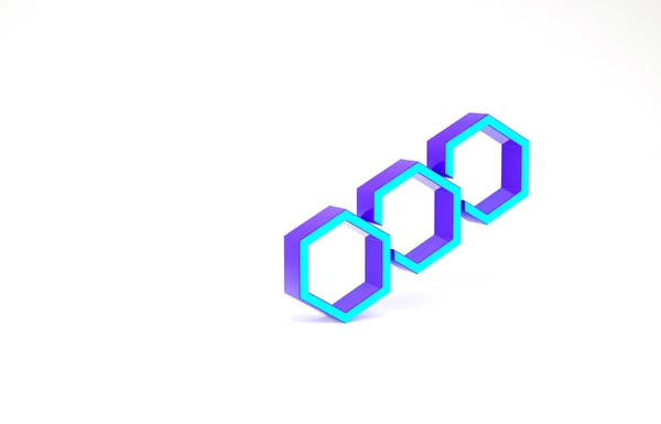 Türkis Honeycomb Symbol isoliert auf weißem Hintergrund. Das Symbol der Honigzellen. Süße natürliche Nahrung. Minimalismus-Konzept. 3D Illustration 3D Renderer — Stockfoto