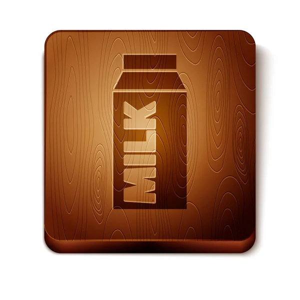 Brown Paper Package Milk Icon Isolated White Background Milk Packet — Stock Vector