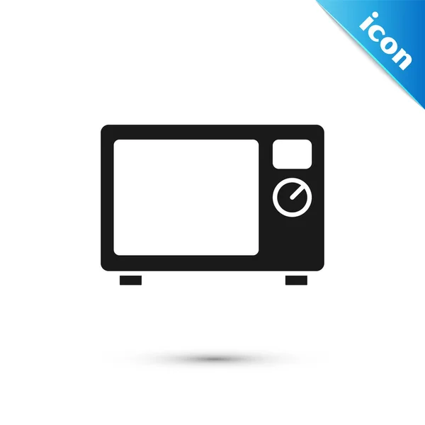 Grey Microwave Oven Icon Isolated White Background Home Appliances Icon — Stock Vector