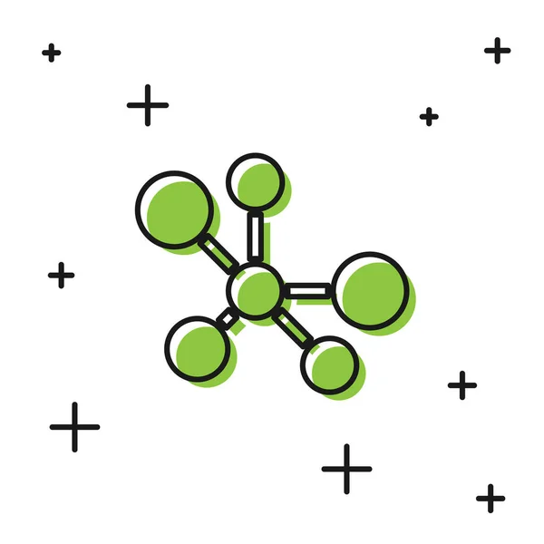 Icona Della Molecola Nera Isolata Sfondo Bianco Struttura Delle Molecole — Vettoriale Stock