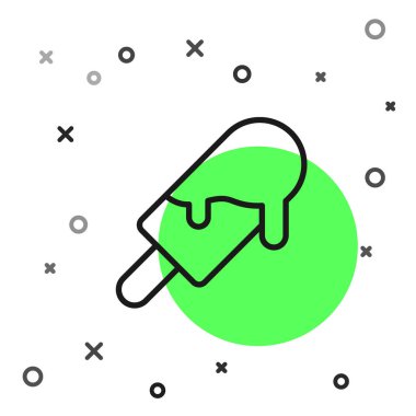 Siyah çizgi dondurma ikonu beyaz arkaplanda izole edilmiş. Güzel sembol. Vektör.