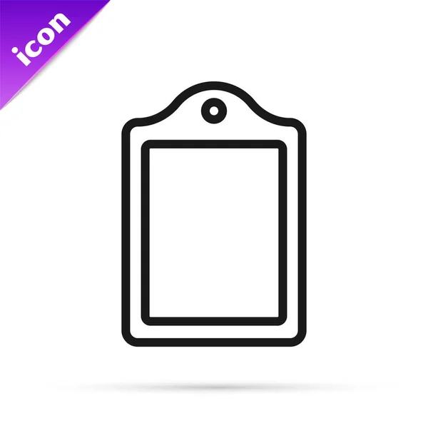 Black Line Cutting Board Icon Isolated White Background Chopping Board — Stock Vector