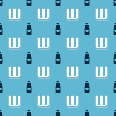 Sıvı antibakteriyel sabun ve havlu destesini dikişsiz desene ayarlayın. Vektör