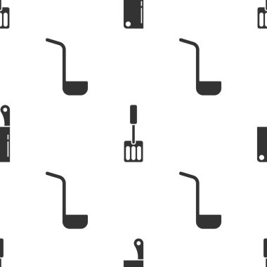 Et helikopterini, Spatula ve Mutfak kepçesini kusursuz desene ayarlayın. Vektör