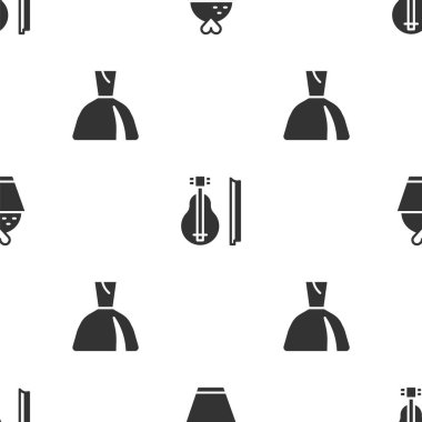 Düğün pastasını yürekli ayarla, Keman ve Kadın kusursuz giyin. Vektör