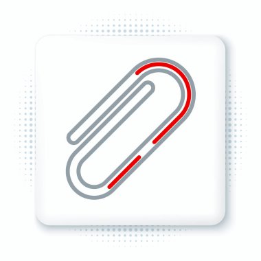 Beyaz arkaplanda çizgi ataç simgesi izole edildi. Renkli taslak konsepti. Vektör.