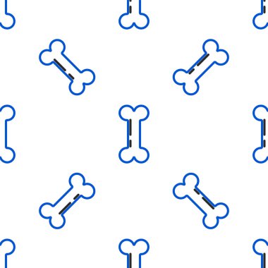 Line Dog kemik simgesi beyaz arka planda izole edilmiş kusursuz desen. Besin sembolü. Renkli taslak konsepti. Vektör.