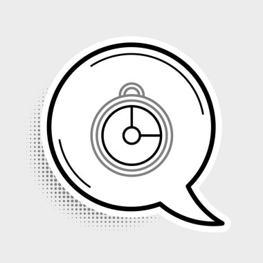 Line Kitchen zamanlayıcı simgesi gri arkaplanda izole edildi. Mutfak aletleri. Renkli taslak konsepti. Vektör.