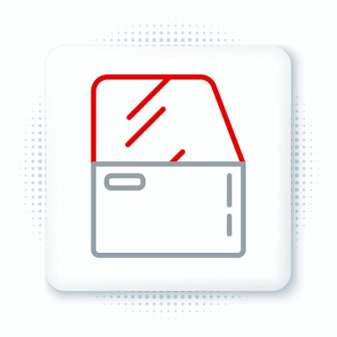 Çizgi Araba kapısı simgesi beyaz arkaplanda izole edildi. Renkli taslak konsepti. Vektör.