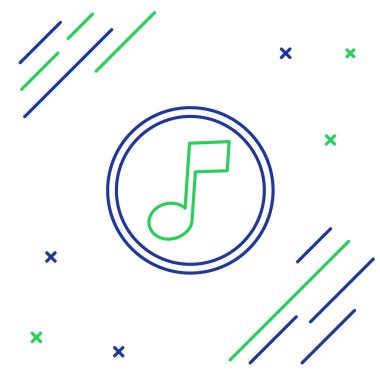 Satır müziği, ton simgesi beyaz arkaplanda izole edildi. Renkli taslak konsepti. Vektör.