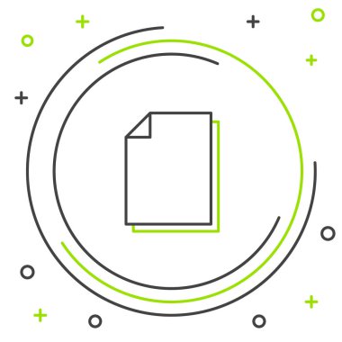 Beyaz arkaplanda satır belgesi simgesi izole edildi. Dosya simgesi. Kontrol listesi simgesi. İş konsepti. Renkli taslak konsepti. Vektör.