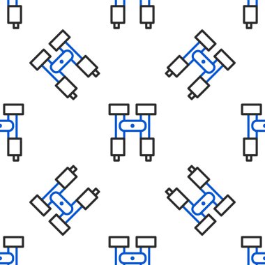 Dürbün çizgisi simgesi beyaz arkaplandaki kusursuz deseni izole etti. Yazılım işareti bul. Casus ekipman sembolü. Renkli taslak konsepti. Vektör.