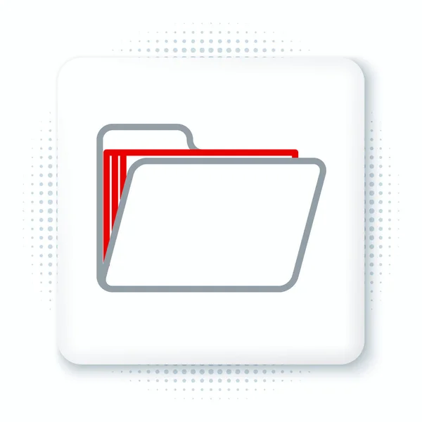 Icono Carpeta Line Document Aislado Sobre Fondo Blanco Símbolo Encuadernación — Vector de stock