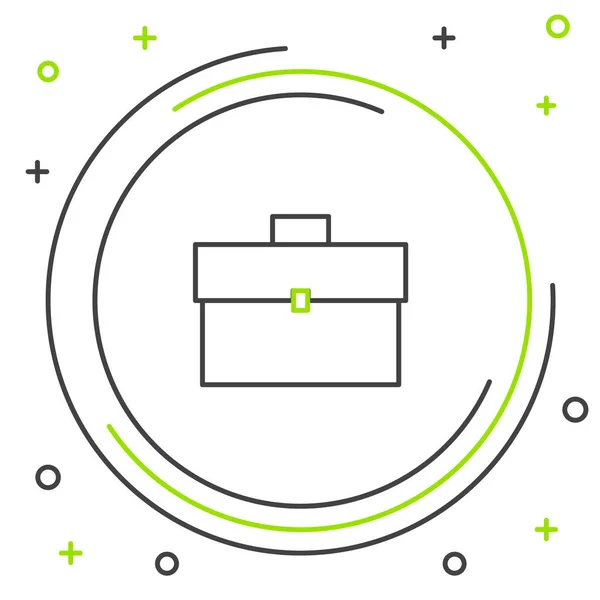 Ligne Briefcase Icône Isolée Sur Fond Blanc Signe Analyse Cas — Image vectorielle
