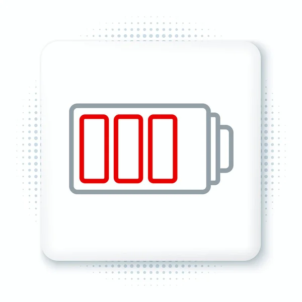 Line Battery Charge Level Indicator Icon Isolated White Background Colorful — Stock Vector