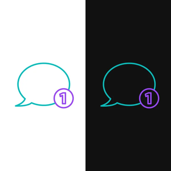 Line Speech Bubble Chat Symbol Isoliert Auf Weißem Und Schwarzem — Stockvektor