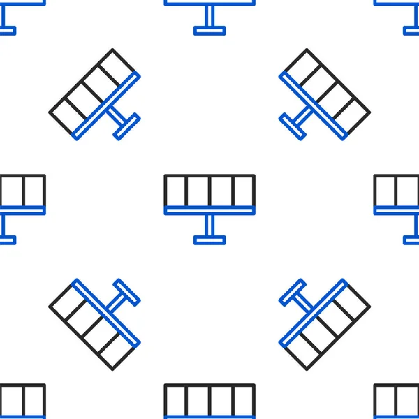 Line Solar Energy Panel Symbol Isoliert Nahtlose Muster Auf Weißem — Stockvektor