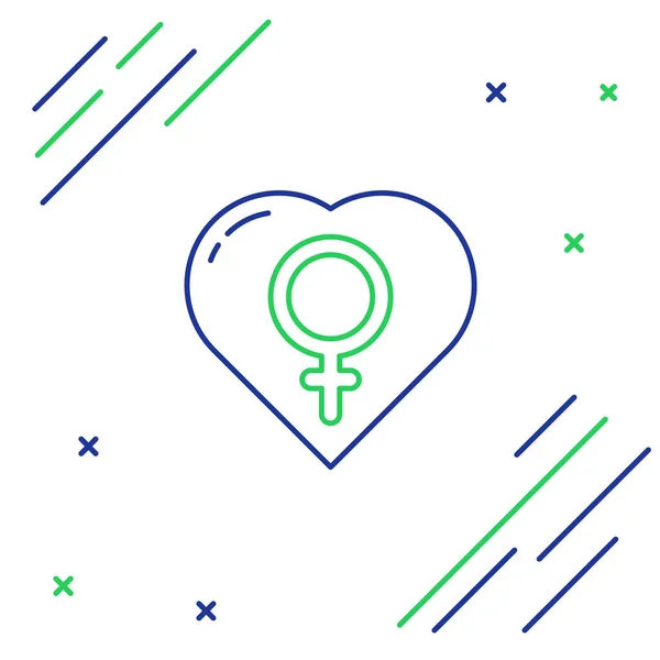 Linie Weibliches Geschlecht Herzsymbol Isoliert Auf Weißem Hintergrund Venus Symbol — Stockvektor