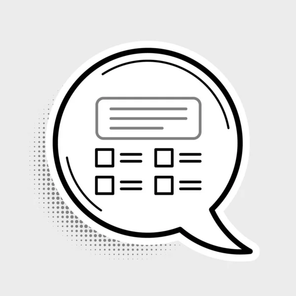 Line Online Quiz Test Survey Checklist Icon Isolated Grey Background — Vetor de Stock