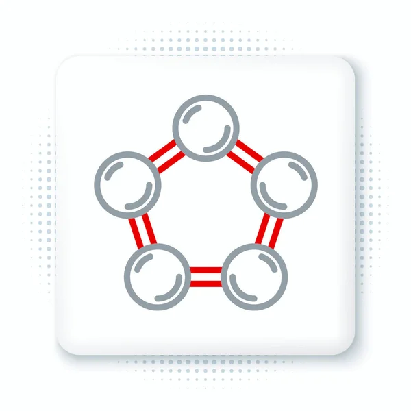 Linje Molekylikon Isolerad Vit Bakgrund Strukturen Molekyler Kemi Vetenskapslärare Innovativa — Stock vektor