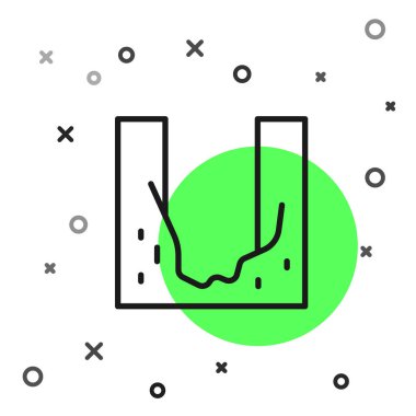 Siyah çizgi mezarlığı beyaz arka planda izole edilmiş mezar çukuru simgesi kazdı. Vektör.