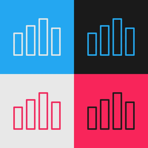 Pop Art Linie Musik Equalizer Symbol Isoliert Auf Farbigem Hintergrund — Stockvektor