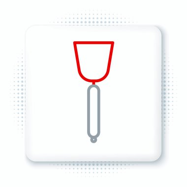 Spatula çizgisi simgesi beyaz arkaplanda izole edildi. Mutfak spatula ikonu. Barbekü spatula işareti. Barbekü ve ızgara aleti. Renkli taslak konsepti. Vektör.