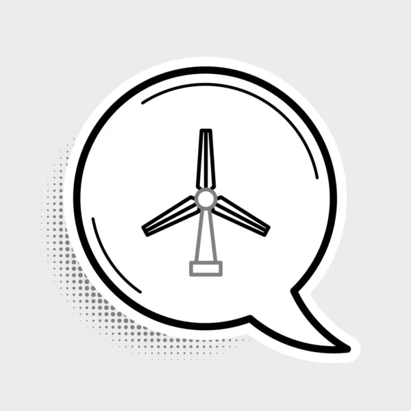 Иконка Ветряной Турбины Изолирована Сером Фоне Знак Ветрогенератора Ветряная Мельница — стоковый вектор