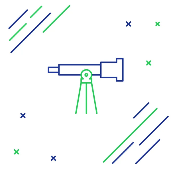 Line Telescope Symbol Isoliert Auf Weißem Hintergrund Wissenschaftliches Werkzeug Bildung — Stockvektor