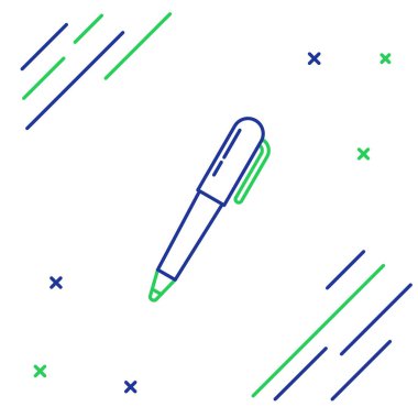 Beyaz arkaplanda satır kalem simgesi izole edildi. Renkli taslak konsepti. Vektör.