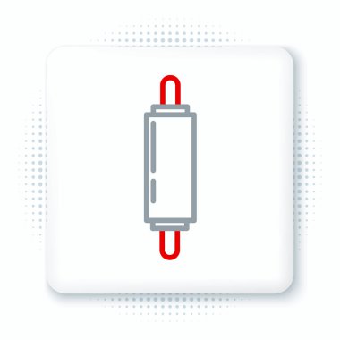 Çizgi Rolling pin simgesi beyaz arkaplanda izole edildi. Renkli taslak konsepti. Vektör.