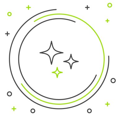 Düşen yıldız simgesi beyaz arkaplanda izole edildi. Yıldız izi ile kayan yıldız. Göktaşı, göktaşı, kuyruklu yıldız, asteroid, yıldız ikonu. Renkli taslak konsepti. Vektör.