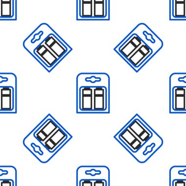 Paket simgesindeki çizgi pili beyaz arkaplanda izole edilmiş pürüzsüz desen. Şimşek sembolü. Renkli taslak konsepti. Vektör.