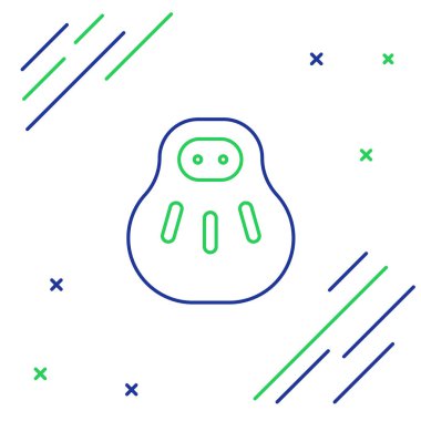 Maneki neko çizgi kedi simgesi beyaz arkaplanda izole edildi. Japon şans tılsımı. Renkli taslak konsepti. Vektör.