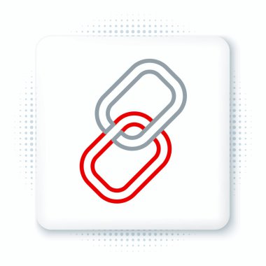 Çizgi Zinciri bağlantısı simgesi beyaz arkaplanda izole edildi. Bağlantı bekar. Renkli taslak konsepti. Vektör.