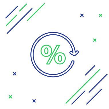 Satır İndirim etiketi simgesi beyaz arkaplanda izole edildi. Etiket alışverişi. Özel teklif işareti. İndirim kuponları sembolü. Renkli taslak konsepti. Vektör.