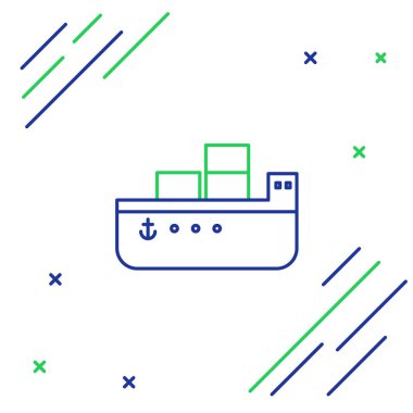 Hat petrol tankeri simgesi beyaz arkaplanda izole edildi. Renkli taslak konsepti. Vektör.