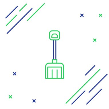 Kar küreği simgesi beyaz arkaplanda izole edildi. Renkli taslak konsepti. Vektör.