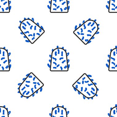 Line Kuduz Virüsü Hastalığı mikroorganizmaları simgesi beyaz arka planda izole edilmiş kusursuz desen. Renkli taslak konsepti. Vektör.