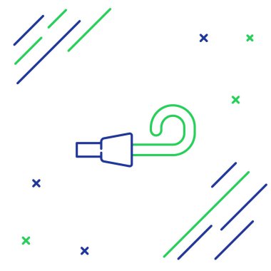 Doğum günü kornosu simgesi beyaz arka planda izole edildi. Renkli taslak konsepti. Vektör.