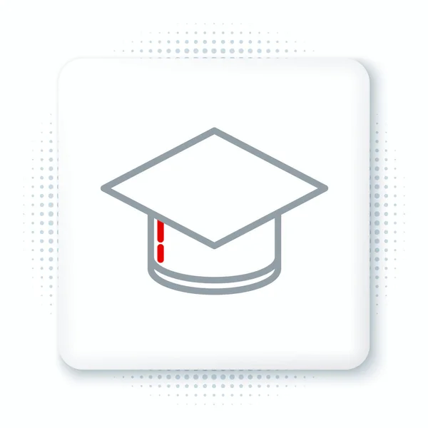Line Graduation Cap Symbol Isoliert Auf Weißem Hintergrund Abschluss Hut — Stockvektor