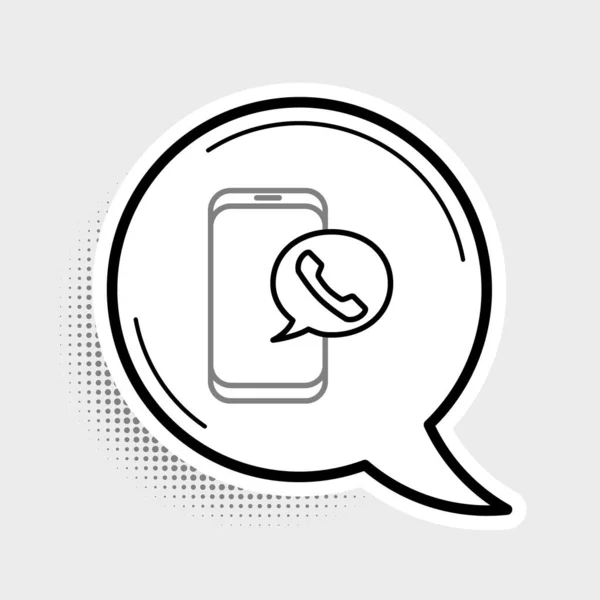 Line Taxi Anruf Telefon Service Symbol Isoliert Auf Grauem Hintergrund — Stockvektor