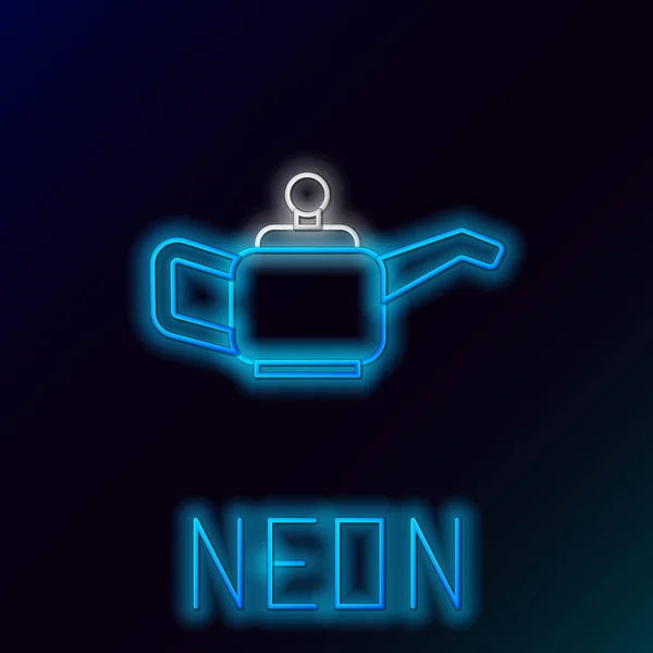 Glödande Neon Line Kanister För Motor Maskin Olja Ikon Isolerad — Stock vektor