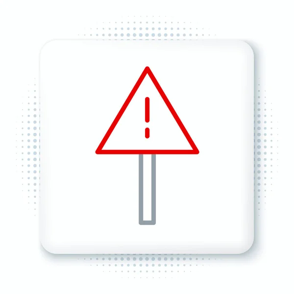 Line Exclamation Mark Triangle Icon Isolated White Background Hazard Warning — Stock Vector