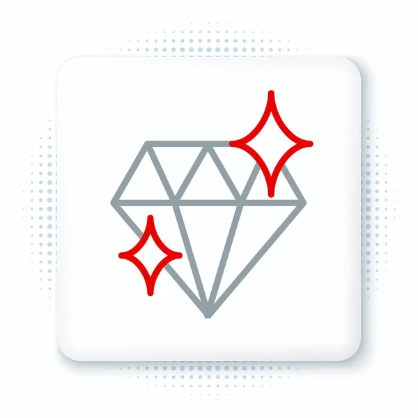 Icono Line Diamond Aislado Sobre Fondo Blanco Símbolo Joyería Piedra — Archivo Imágenes Vectoriales