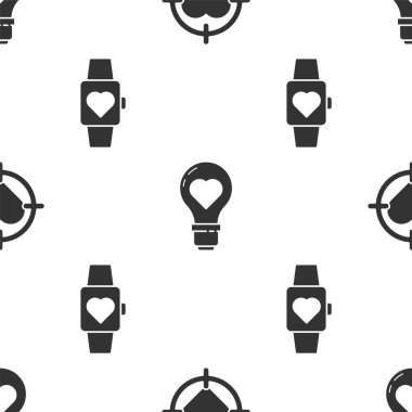 Dart 'ın ortasına Heart' ı yerleştir. Hedefe nişan al. Kalp şeklinde ampul ve kalp şeklinde merkez bilekte. Vektör