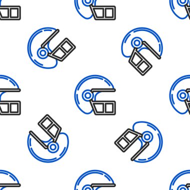 Çizgi Amerikan futbol kaskı ikonu beyaz arka planda kusursuz desen izole etti. Renkli taslak konsepti. Vektör