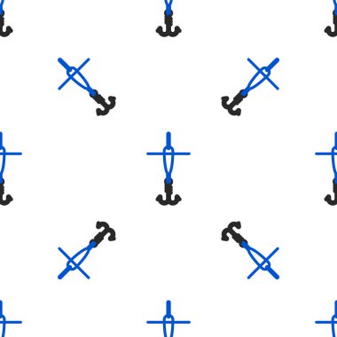 Olta oltası ve yüzen ikon beyaz arka planda izole edilmiş pürüzsüz desen. Balık oltası. Renkli taslak konsepti. Vektör