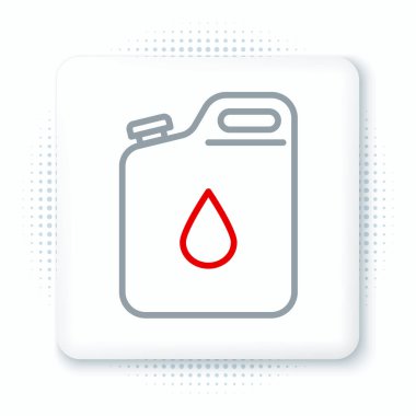 Beyaz arka planda izole edilmiş benzin ikonu hattı kutusu. Dizel gaz ikonu. Renkli taslak konsepti. Vektör